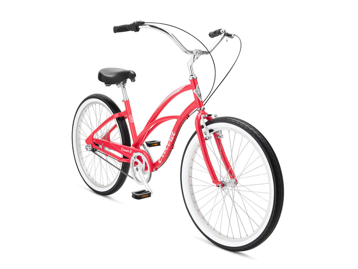 Red bicycle on a white background