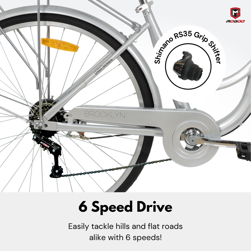 Mogoo Brooklyn 6 Speed 24" Cruiser Bike