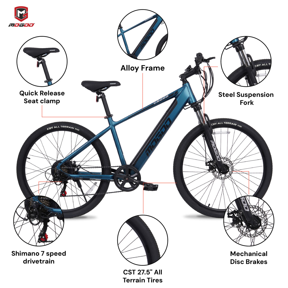 Mogoo E6000 2.0 27.5" E-Mountain Bike
