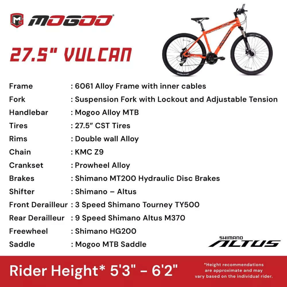 Mogoo Vulcan 27.5" Mountain Bike