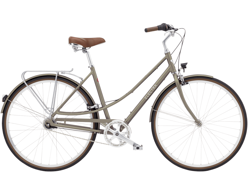 Bicycle with a brown seat on a transparent background