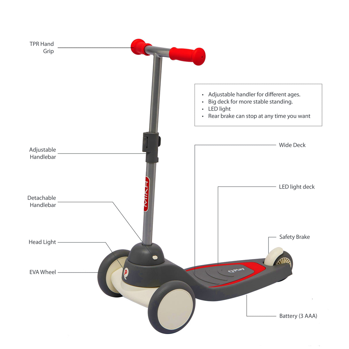 Qplay Mika LED Scooter