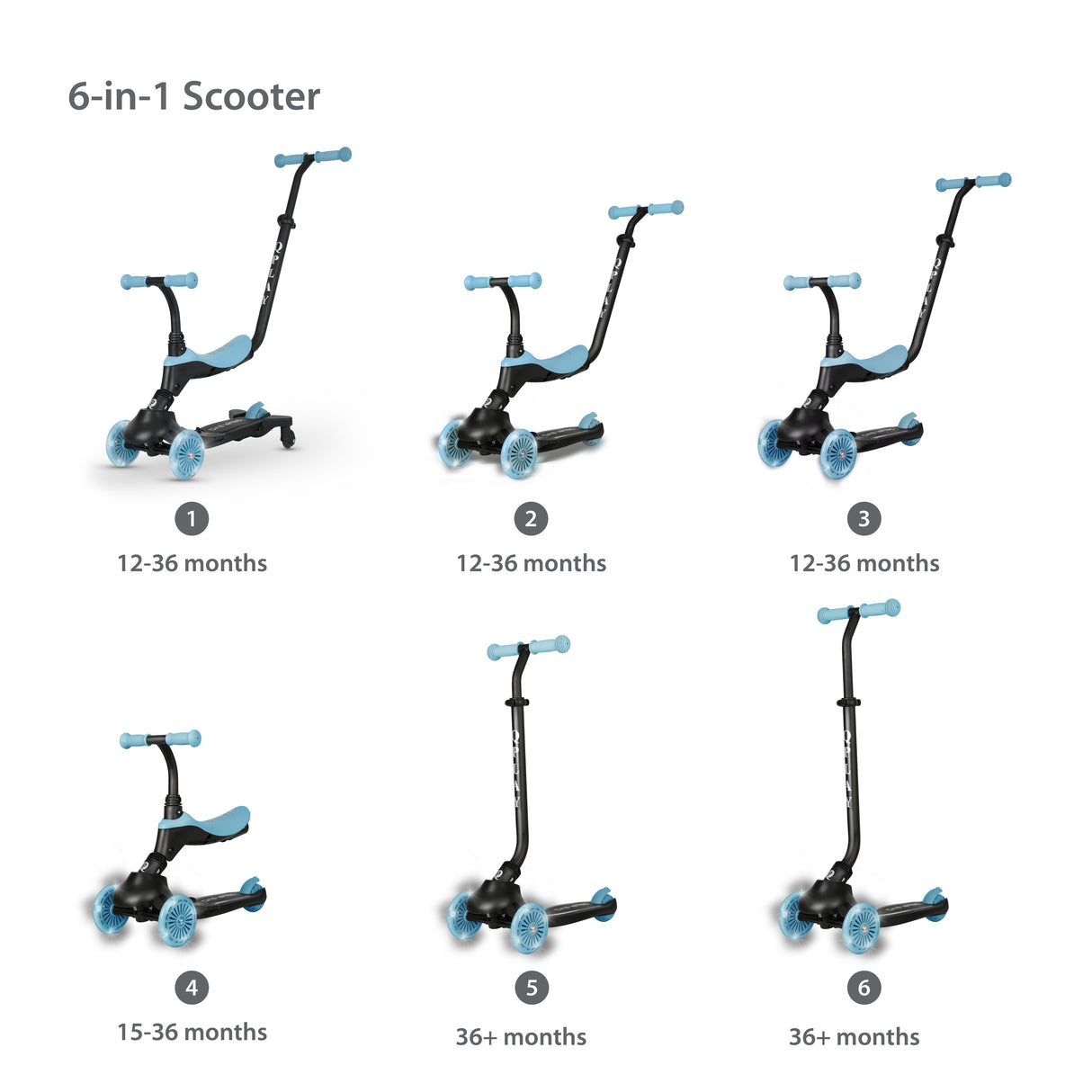 Qplay Sema Evo 5 in 1 Light Up Scooter