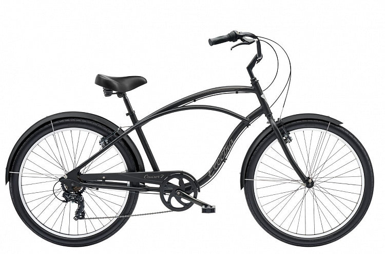 Black bicycle on a white background