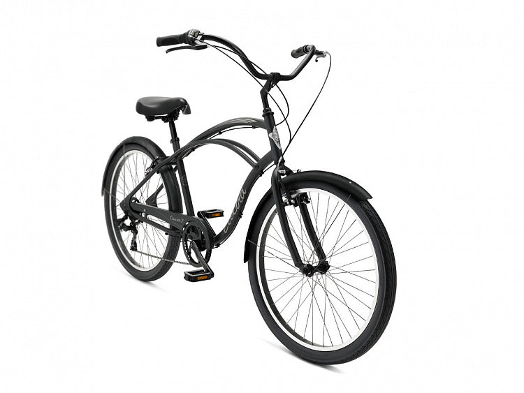 Black bicycle on a white background