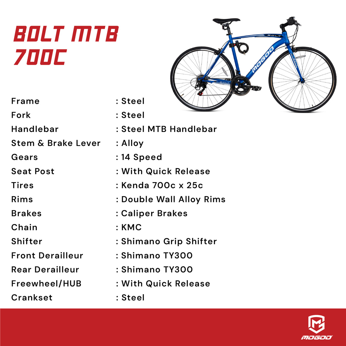 Mogoo Bolt 700c Hybrid Bike