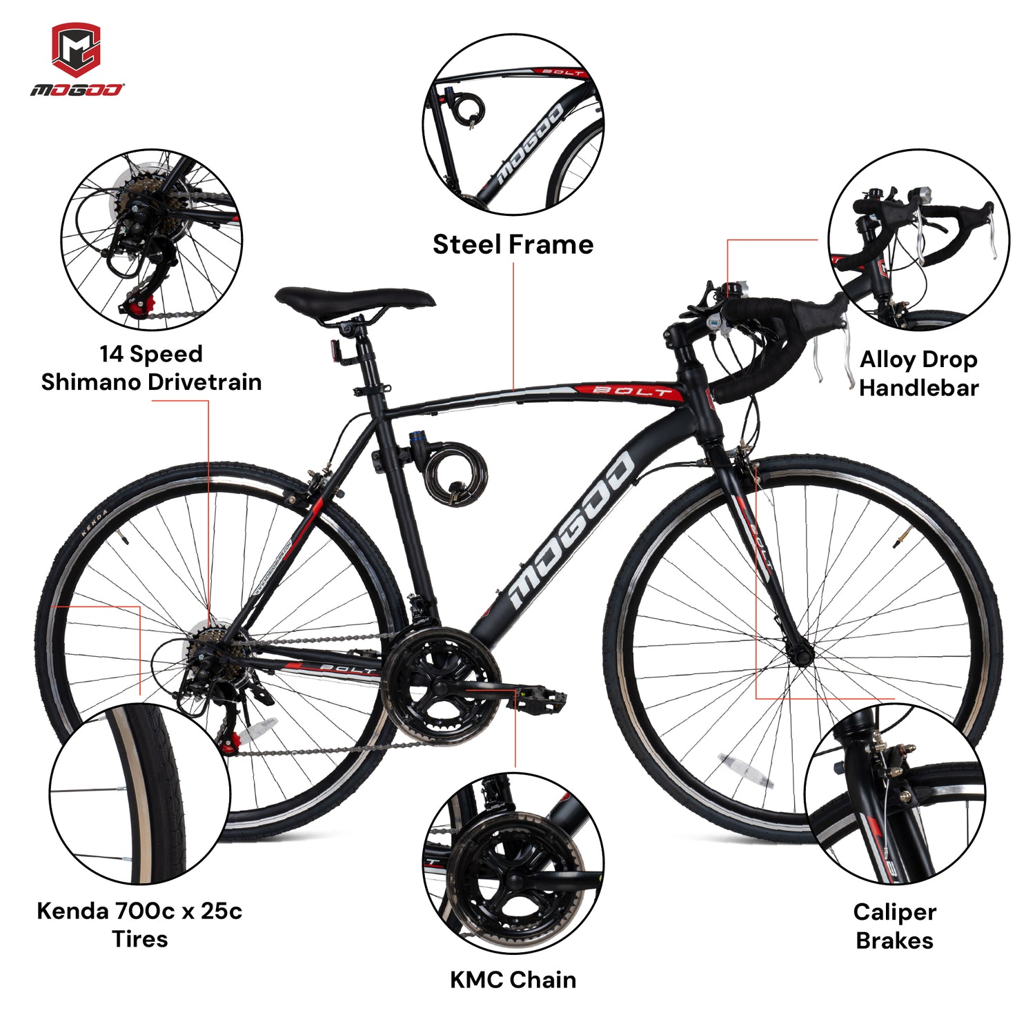 Mogoo Bolt 700c Road Bike (Renewed)
