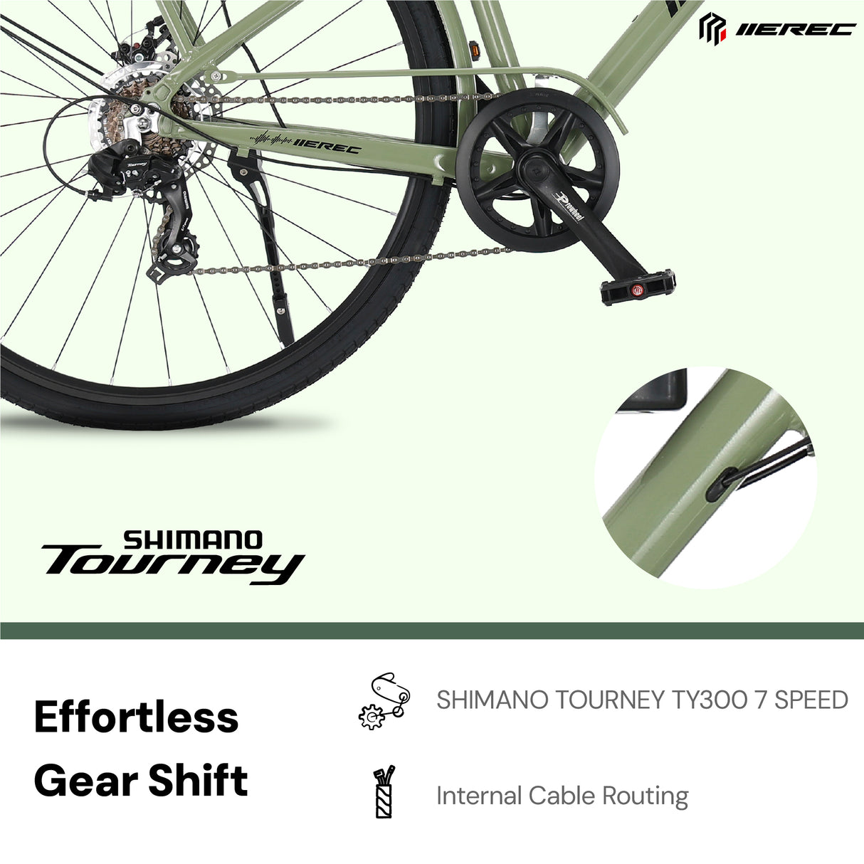 Merec Barrista 700c Cruiser Bike in green — view 3 of 6