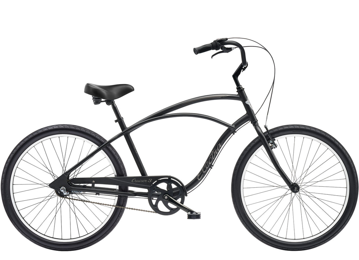 Black bicycle on a white background