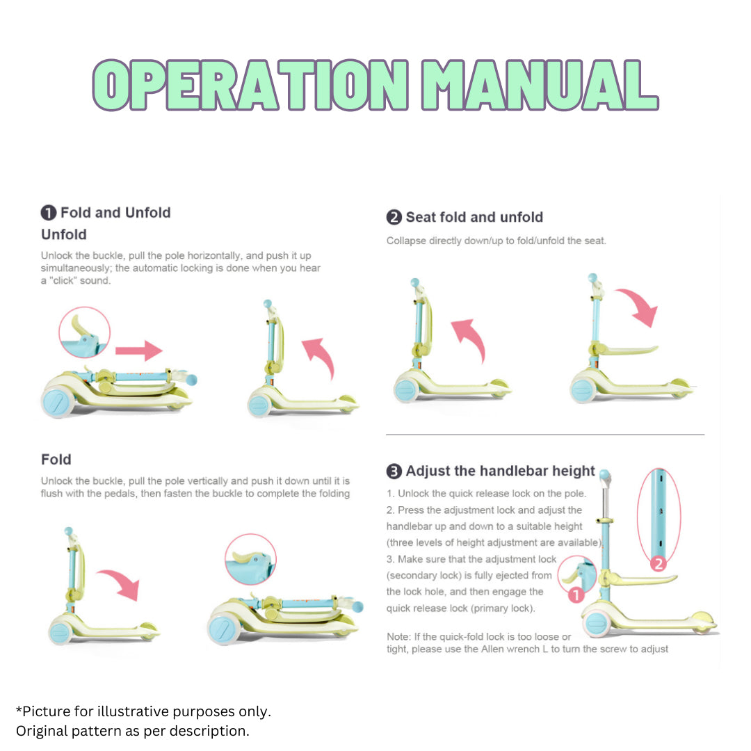 Mideer 2-in-1 Foldable Scooter