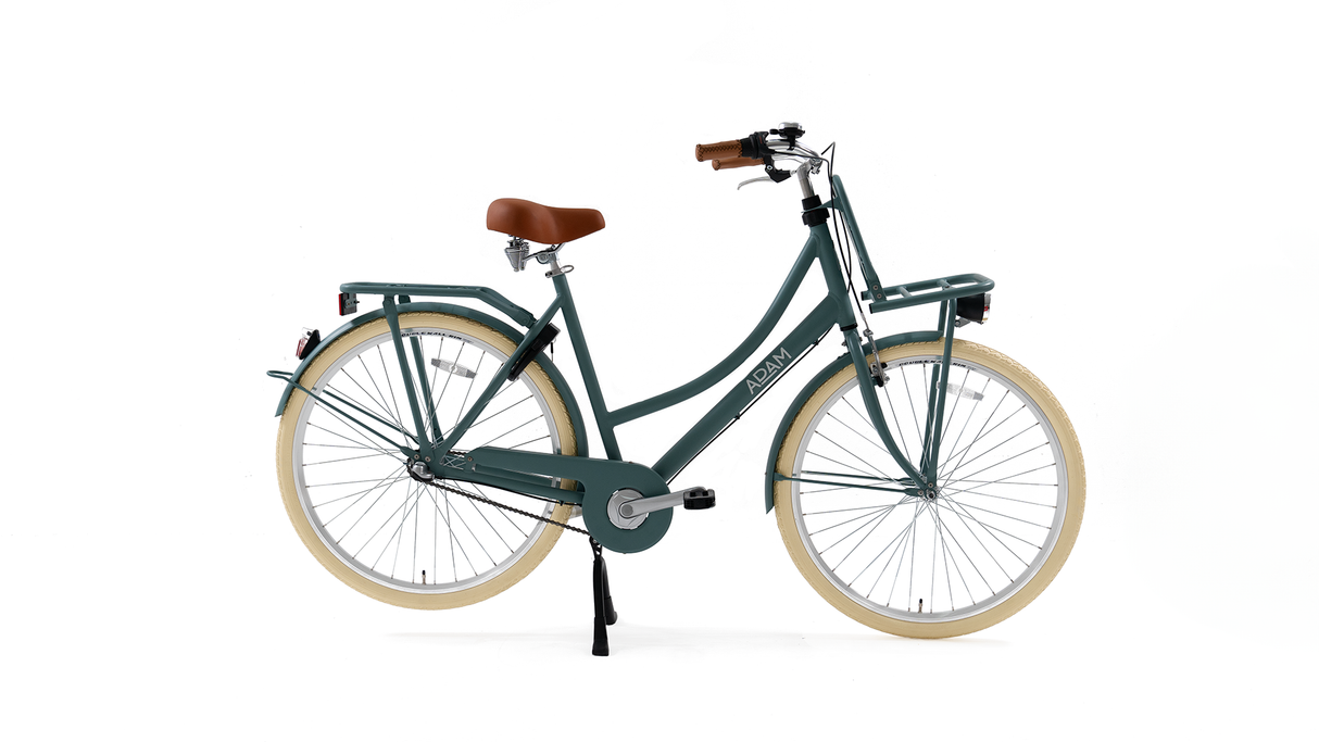 Turquoise bicycle on a white background