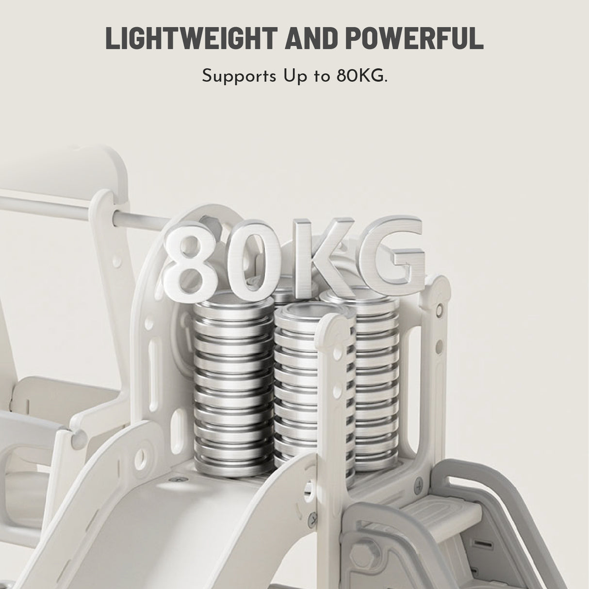 Text indicating weight capacity on a white background