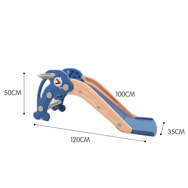 Children's slide with measurements on a white background