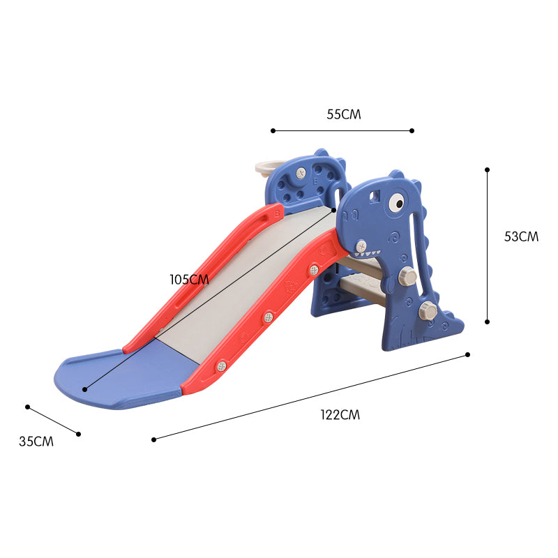 Children's slide with measurements on a white background