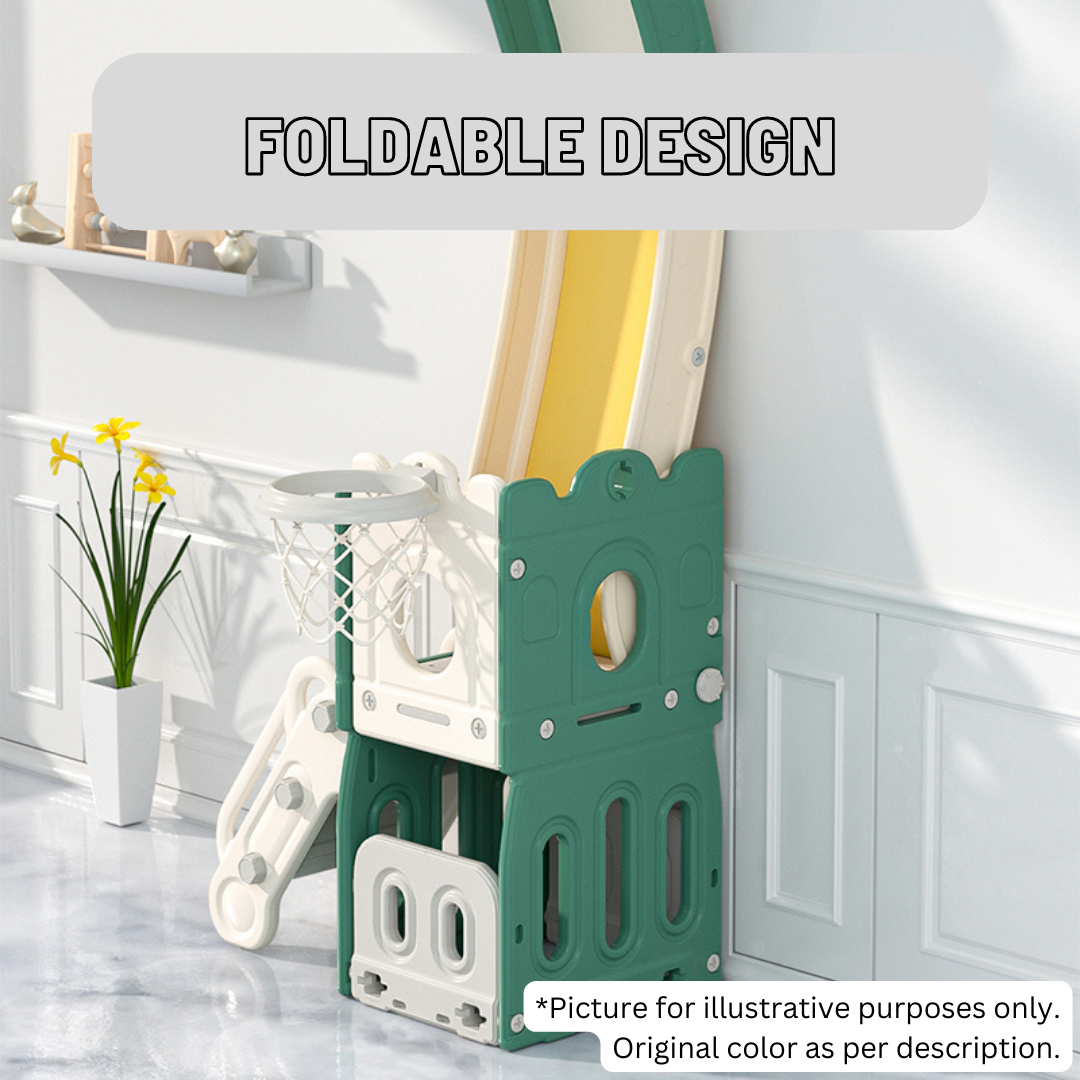 Foldable children's play structure with text 'Foldable Design' on a white background.