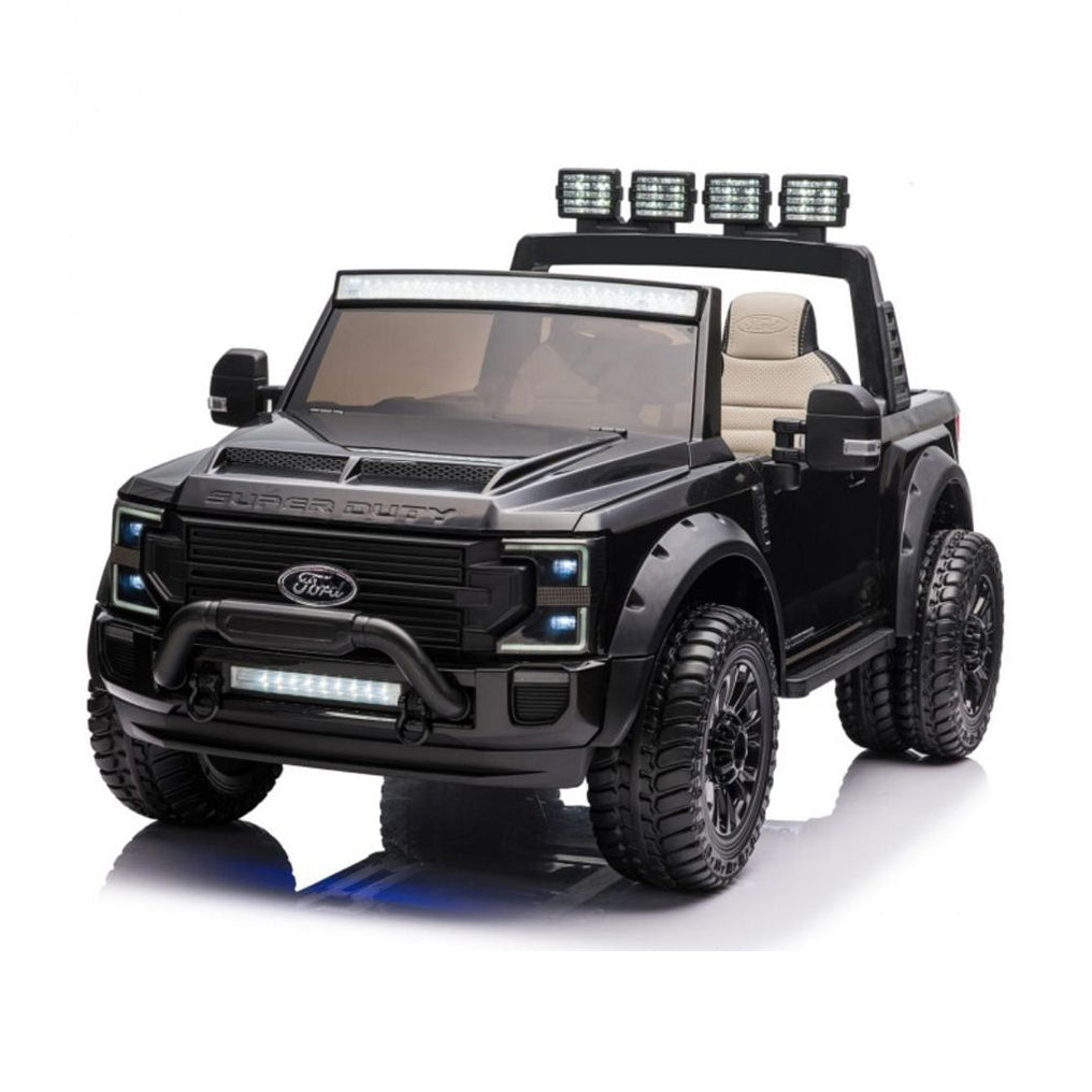 Black toy truck with Ford logo on a white background