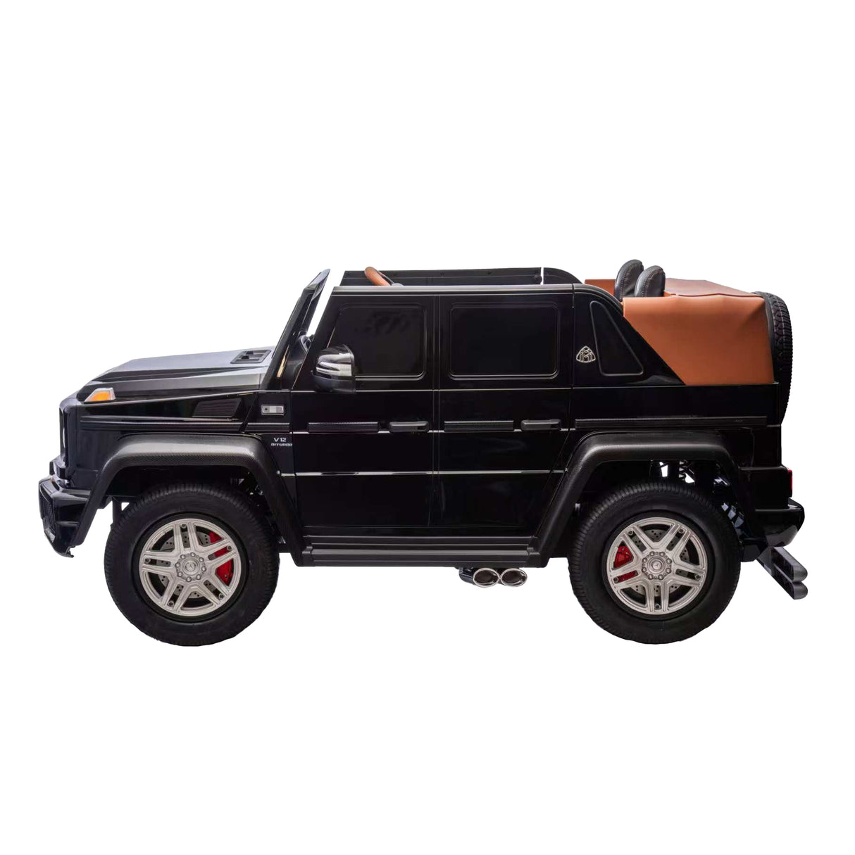 Black and brown SUV model on a white background