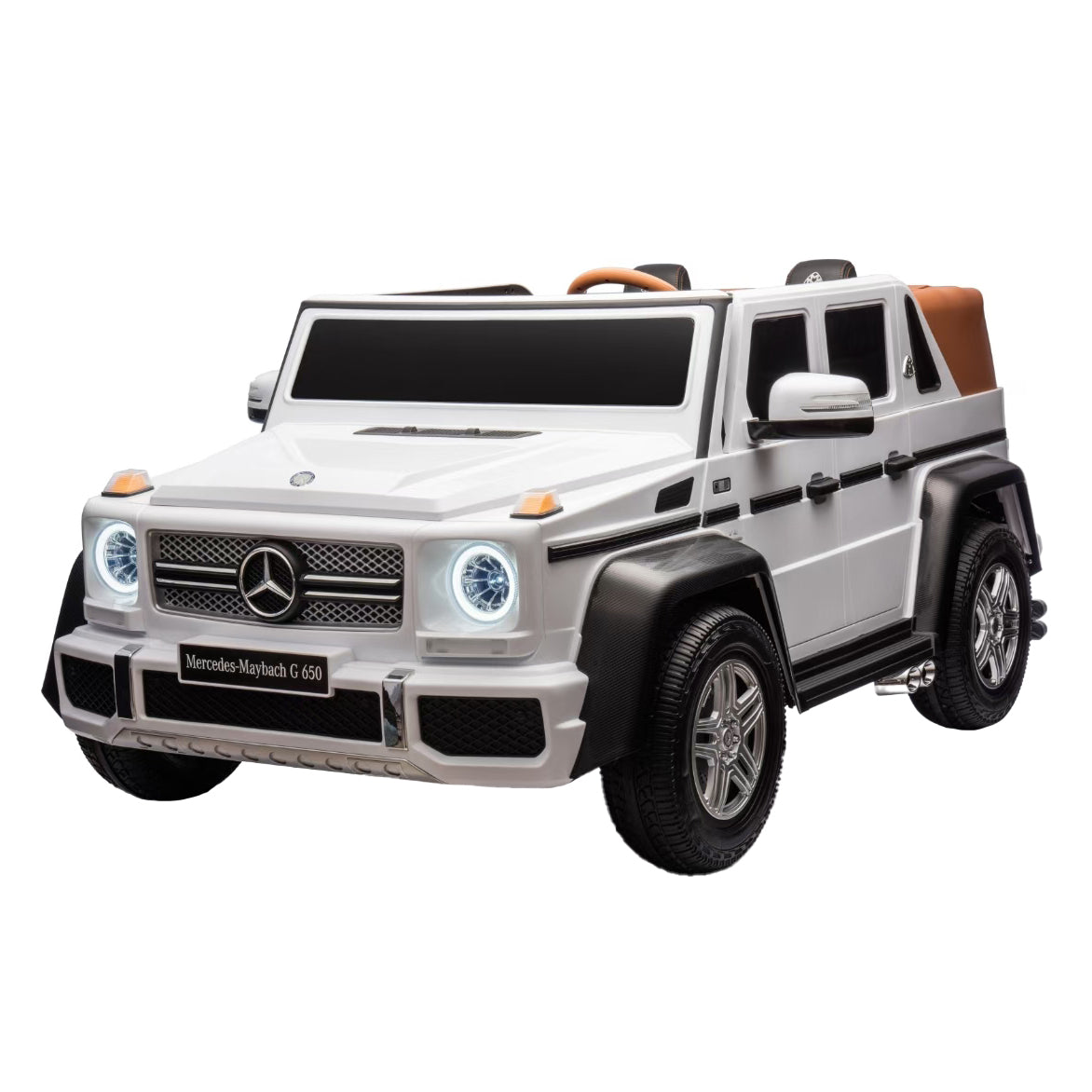 Toy car resembling a Mercedes-Benz G-Class on a white background