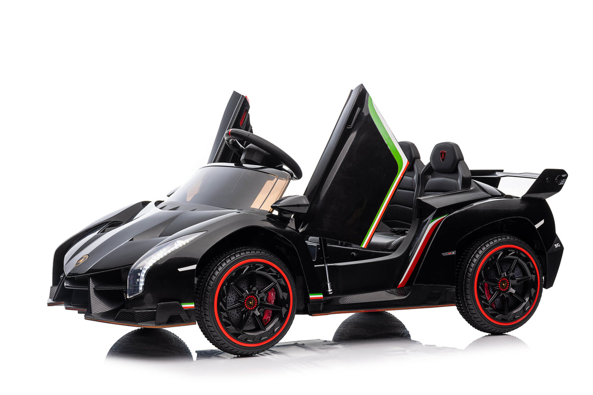 Black lamborghini sports car model on a white background