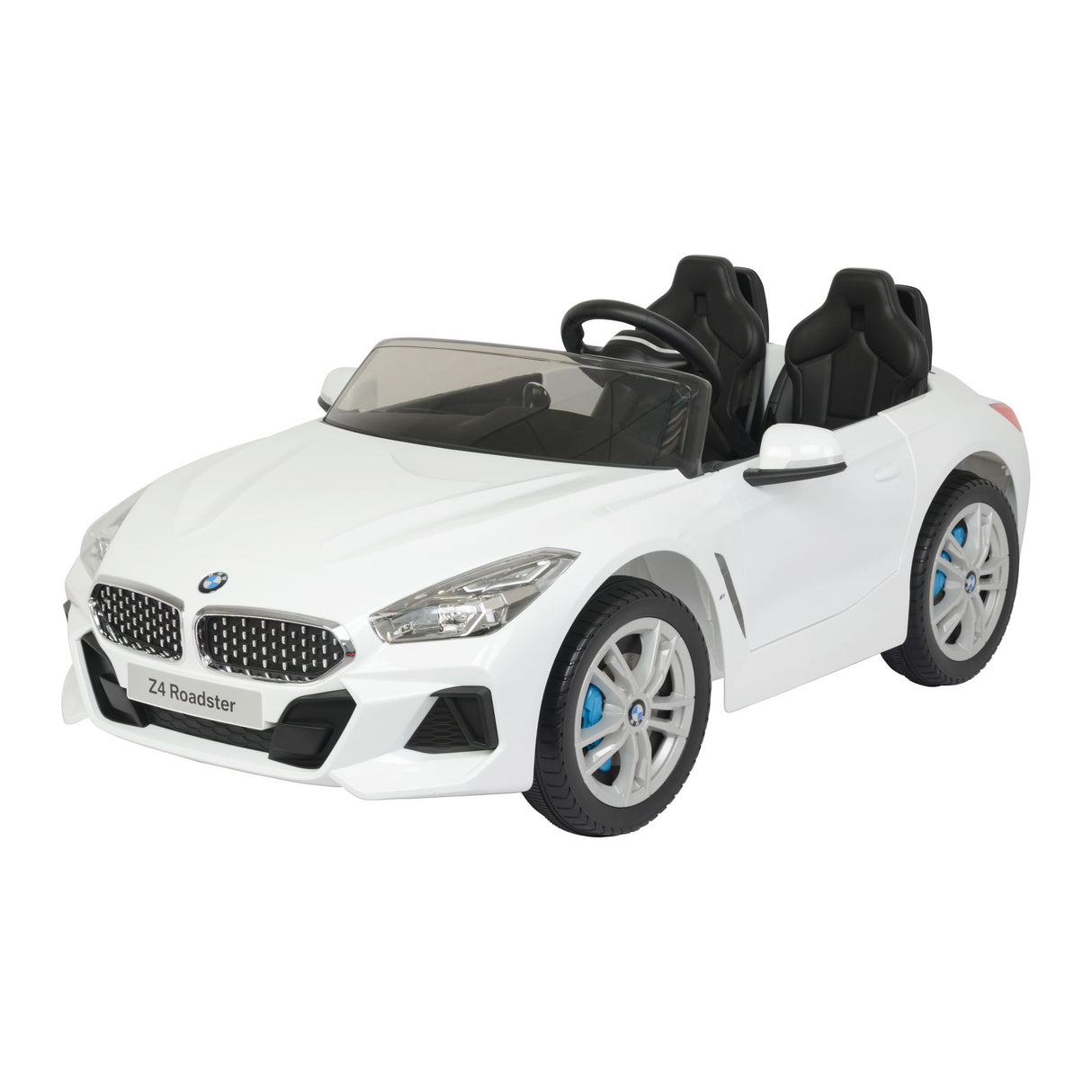 White toy car resembling a BMW Z4 Roadster on a white background