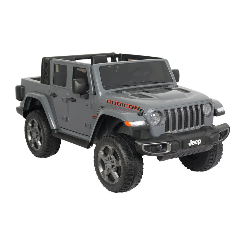 Gray Jeep Rubicon toy car on a white background