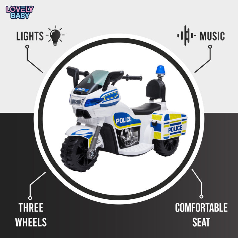 Lovely Baby Police Electric Ride-On Motorbike for Kids