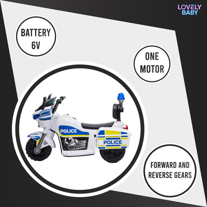 Lovely Baby Police Electric Ride-On Motorbike for Kids
