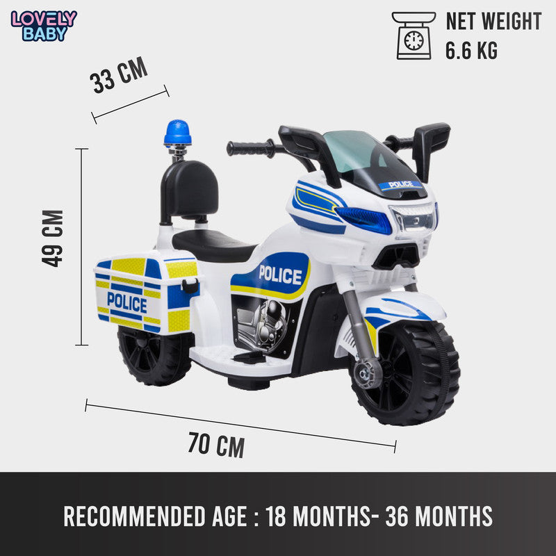 Lovely Baby Police Electric Ride-On Motorbike for Kids