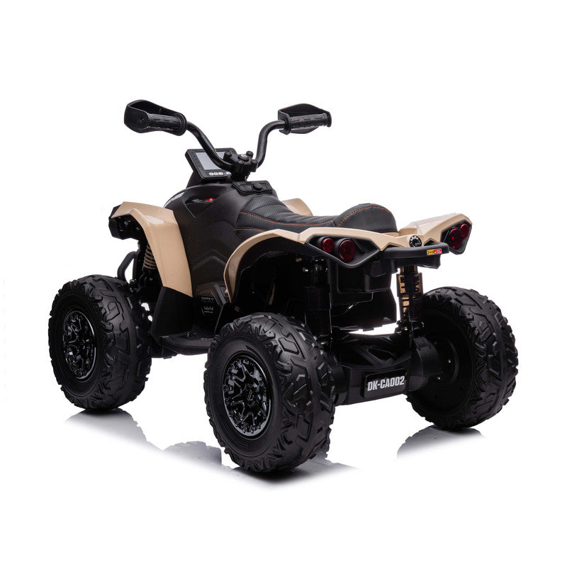 Black and beige ATV on a white background