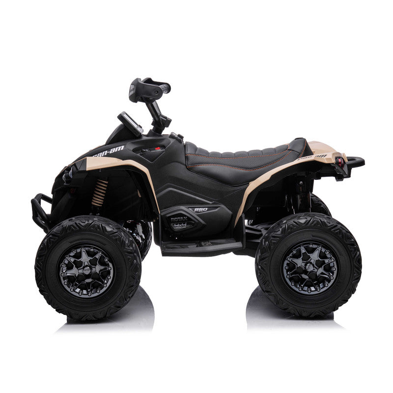 Black and beige ATV on a white background