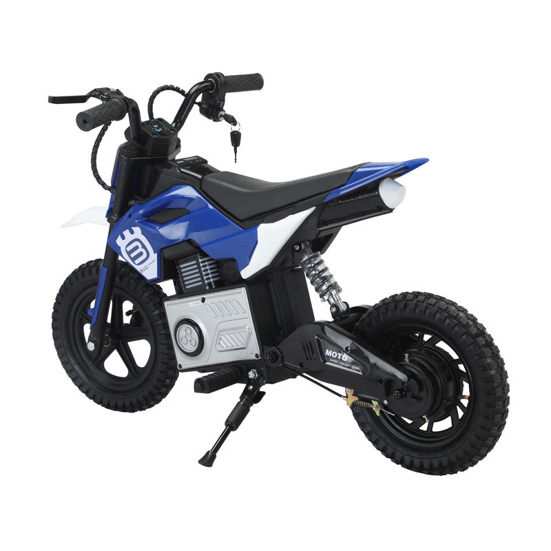 Blue and black electric bike on a white background