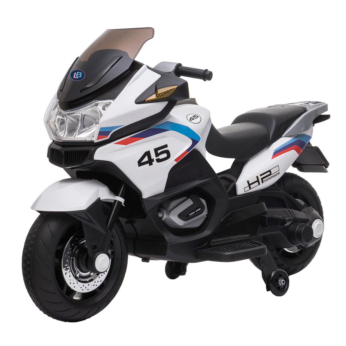 Children's toy motorcycle on a white background