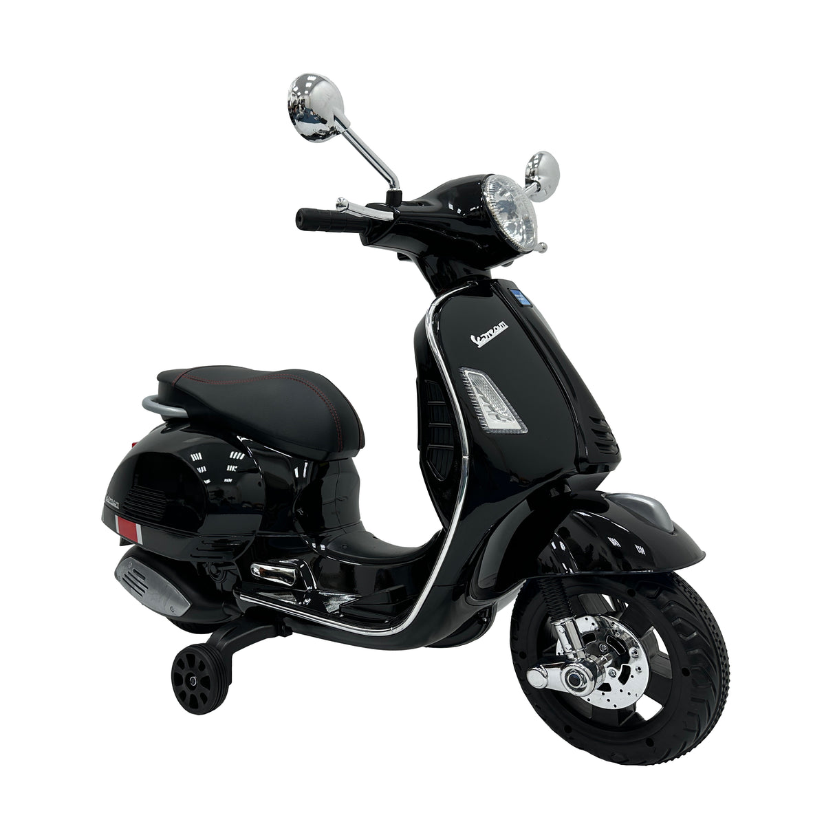 Black scooter toy on a white background