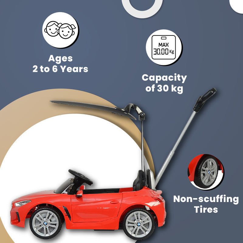 BMW Z4 Roadster Ride-On Car with Push Handle