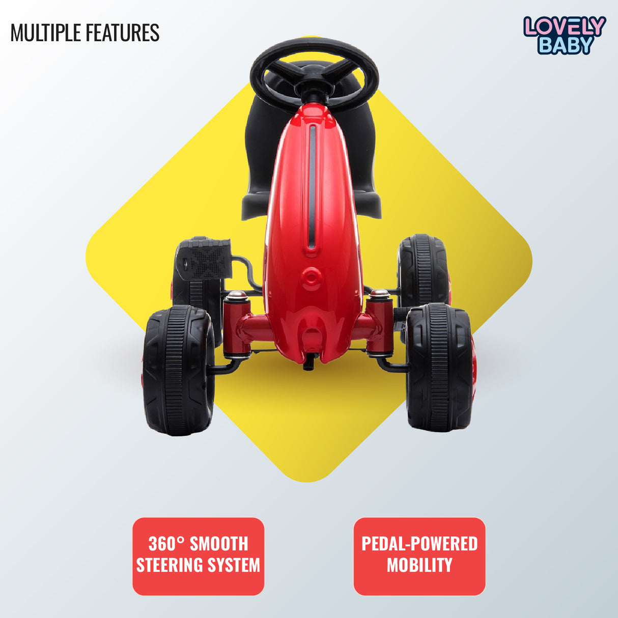 Lovely Baby Kids Racing Pedal Go-Kart