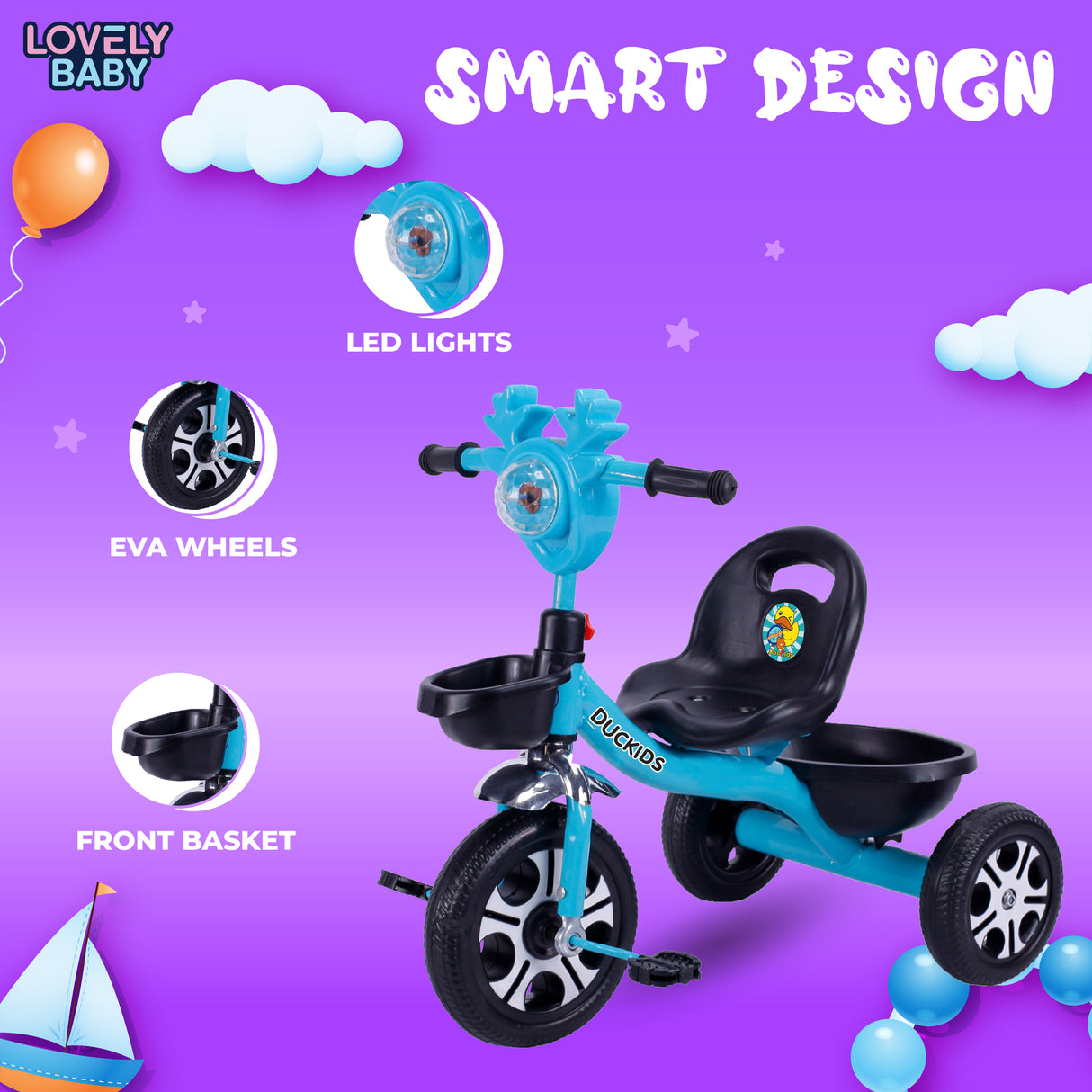 Lovely Baby Duckids Kids Tricycle