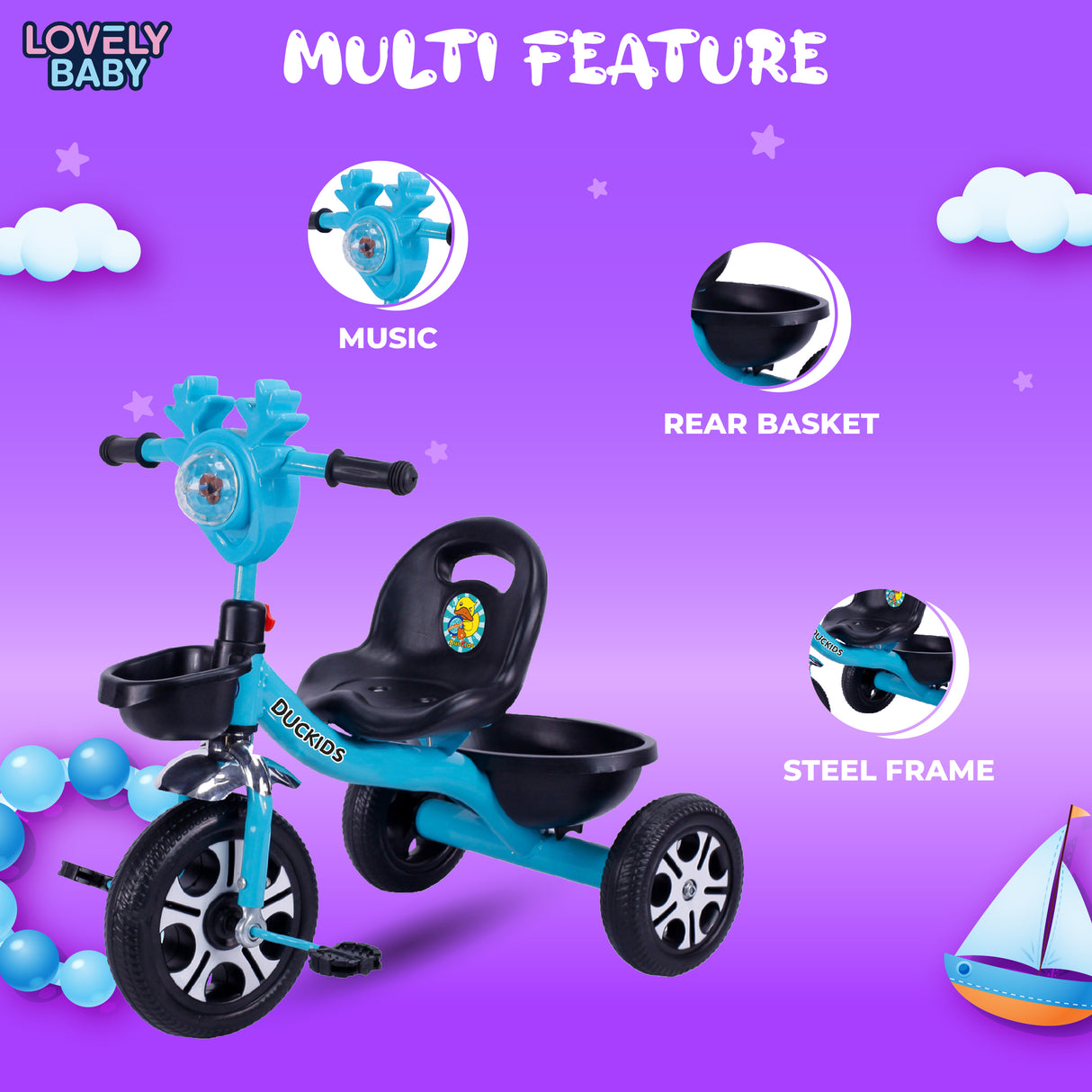 Lovely Baby Duckids Kids Tricycle