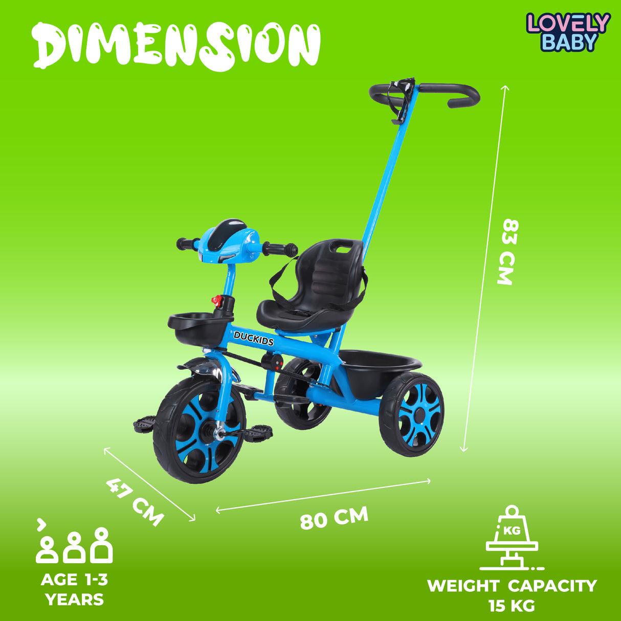 Lovely Baby Duckids 3-Wheel Tricycle