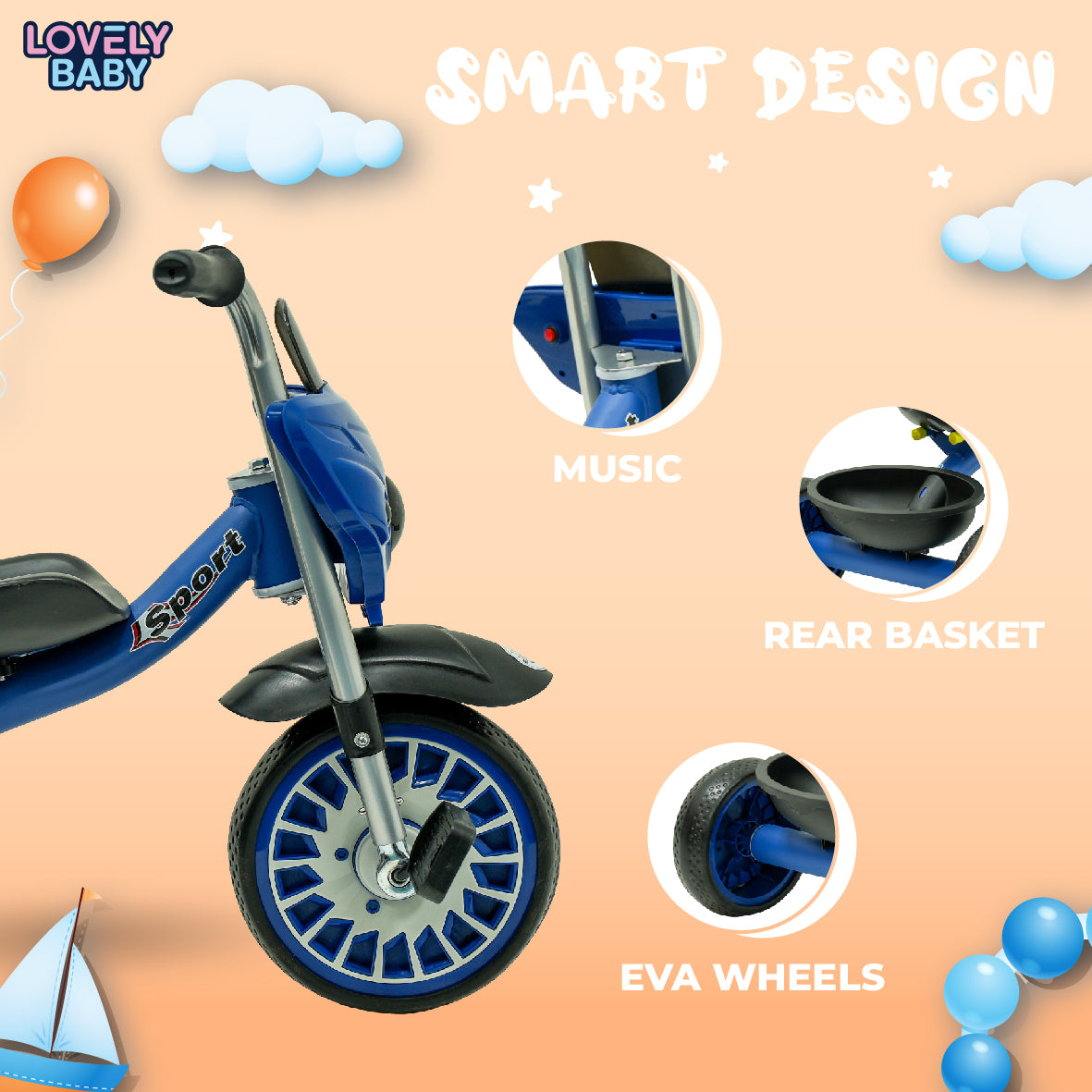 Lovely Baby Elgo Smart Tricycle