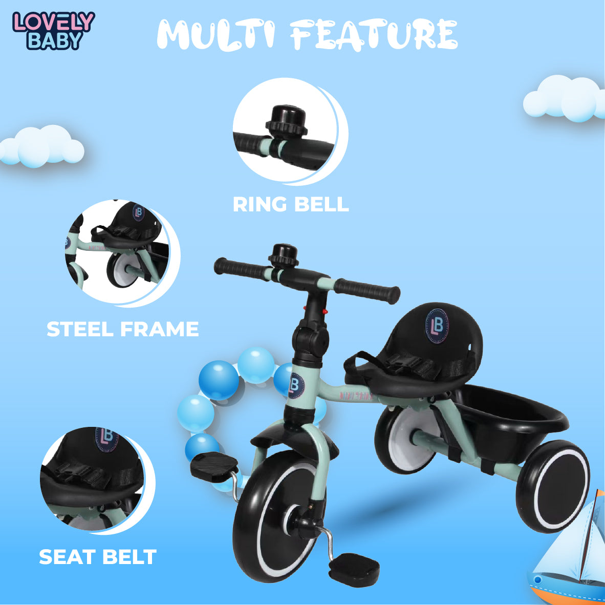 Lovely Baby Foldable Tricycle