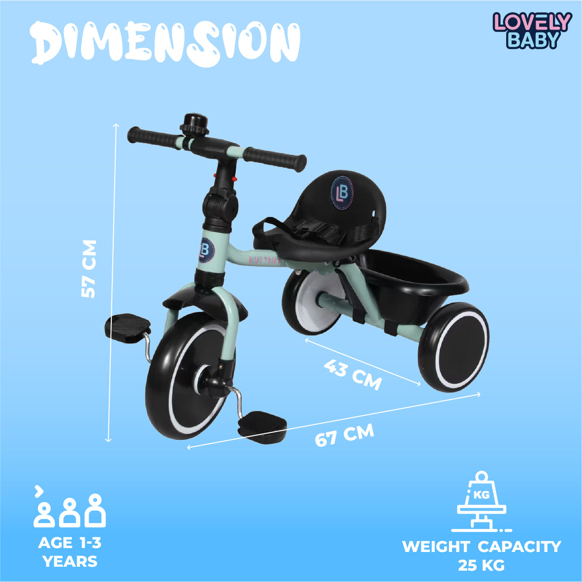 Lovely Baby Foldable Tricycle