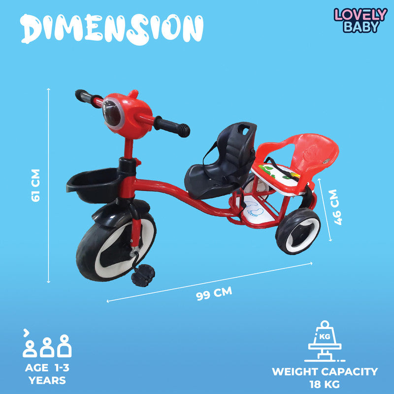 Lovely Baby 2 Seater Tricycle for Kids