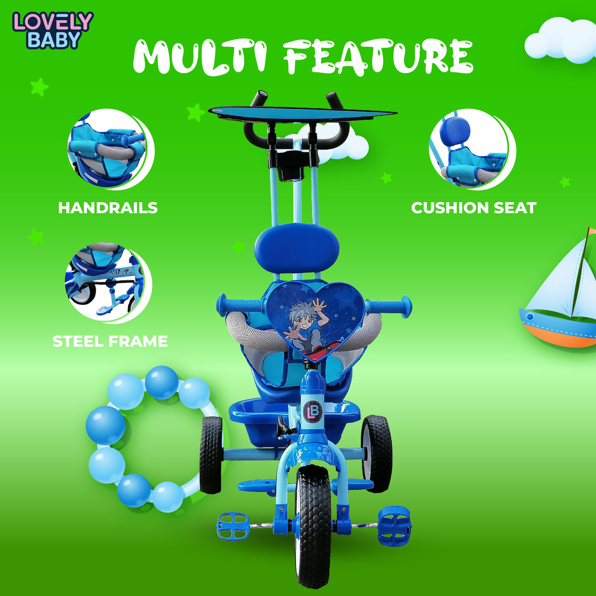 Lovely Baby Tricycle with Handlebar