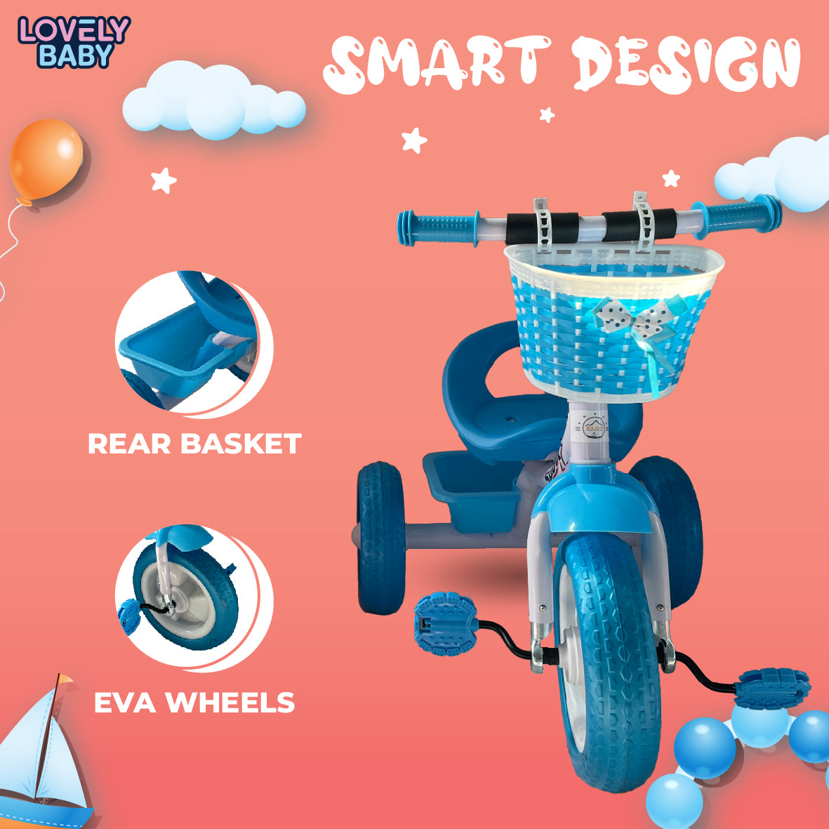 Lovely Baby Plug & Play Tricycle