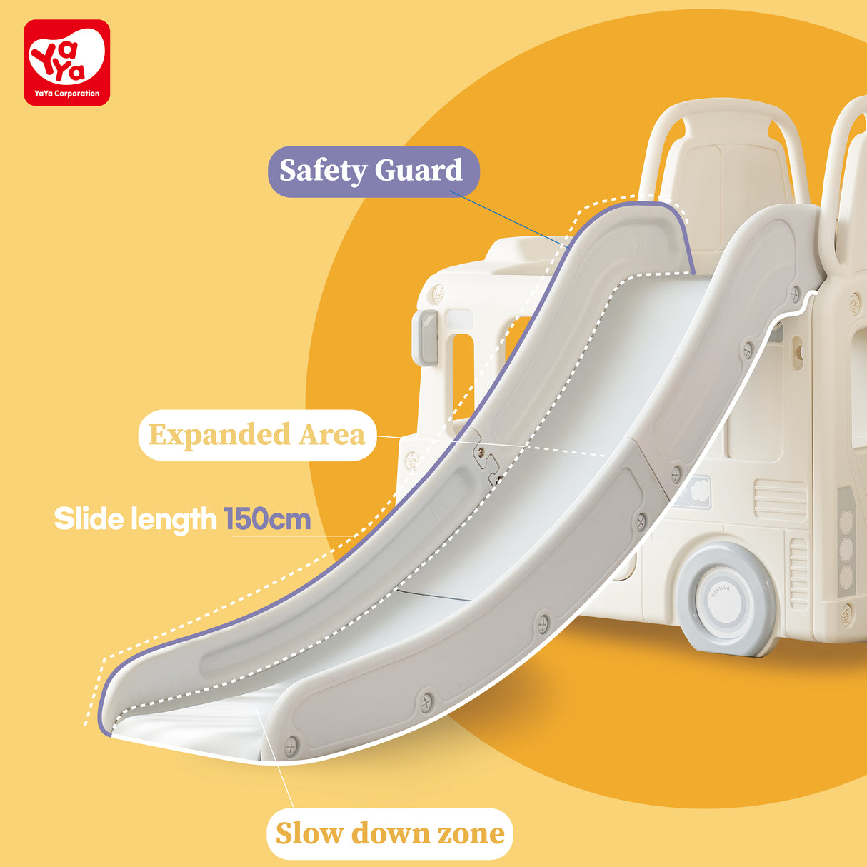 YaYa - 3 in 1 Bus Slide For Kids