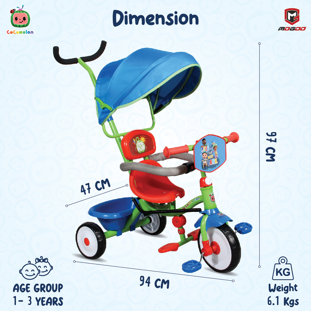 Mogoo Cocomelon Playtime Tricycle