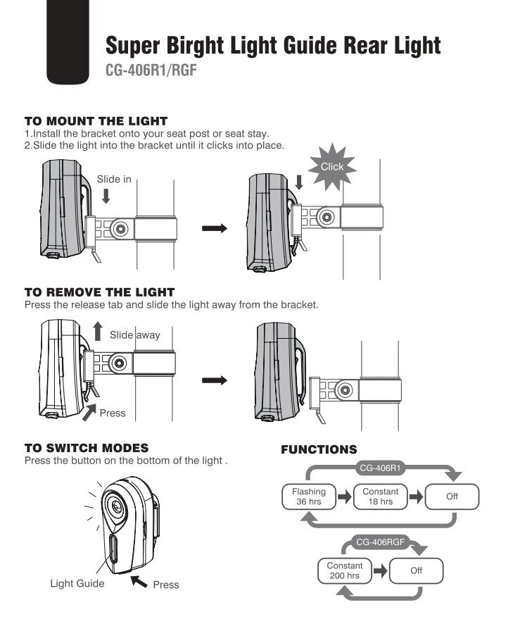 All Sight Rear Safety Light w/light guide Red LED