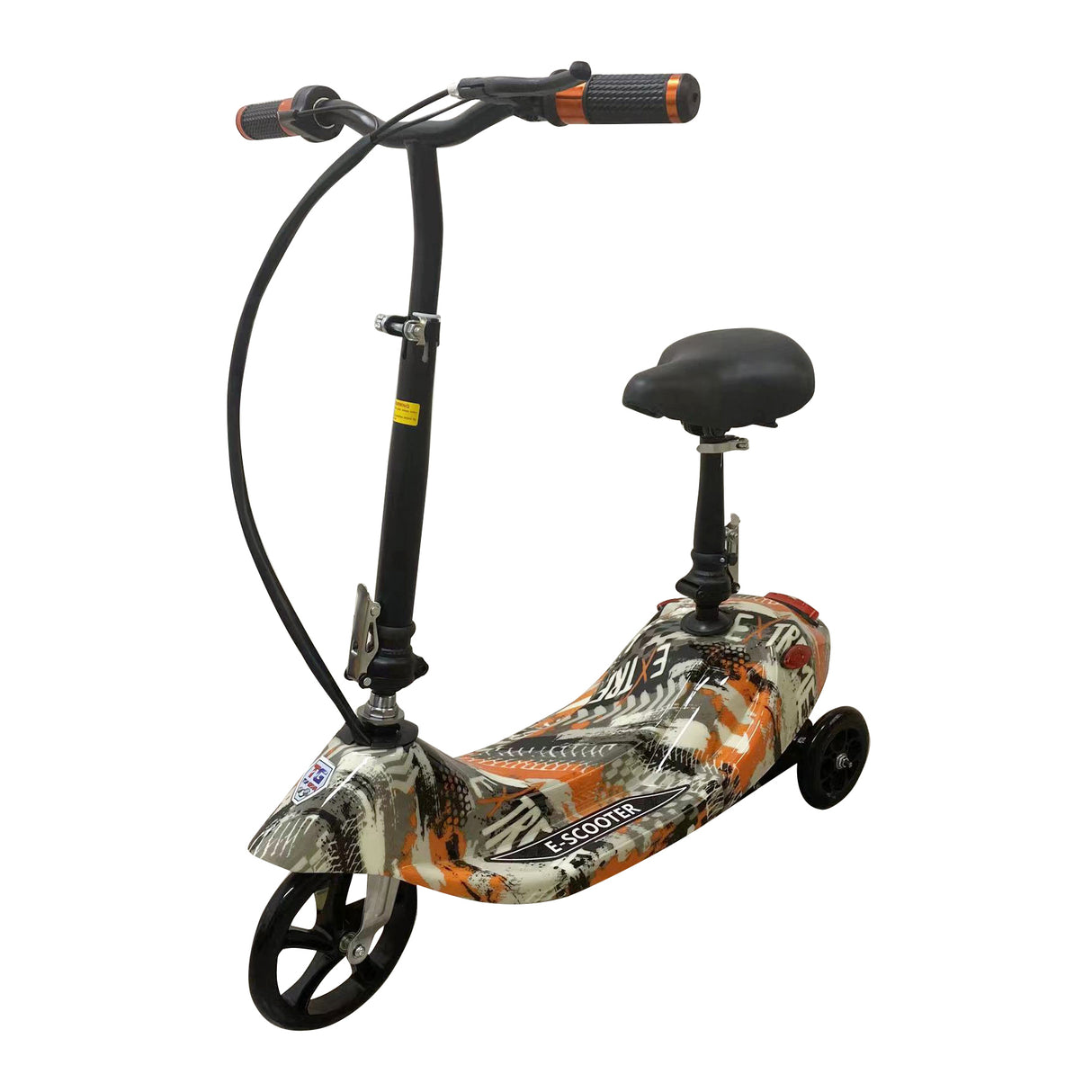 Children's scooter with camouflage design on a white background