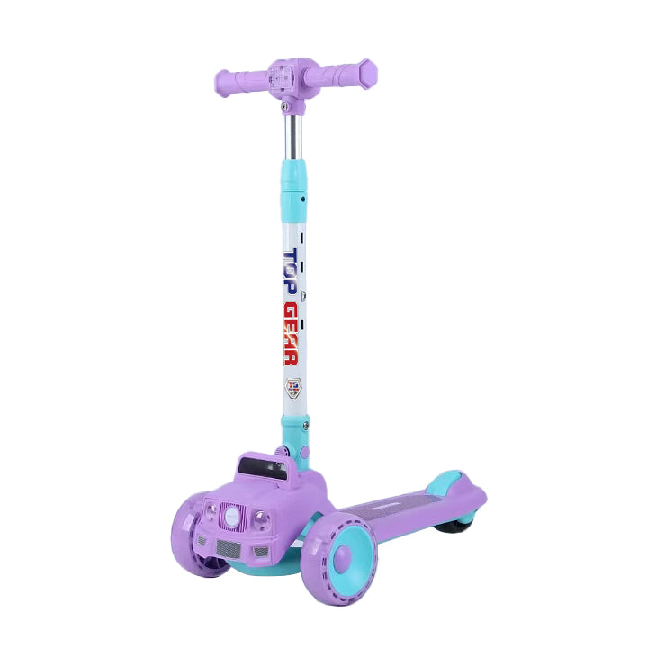 Purple scooter with a white background