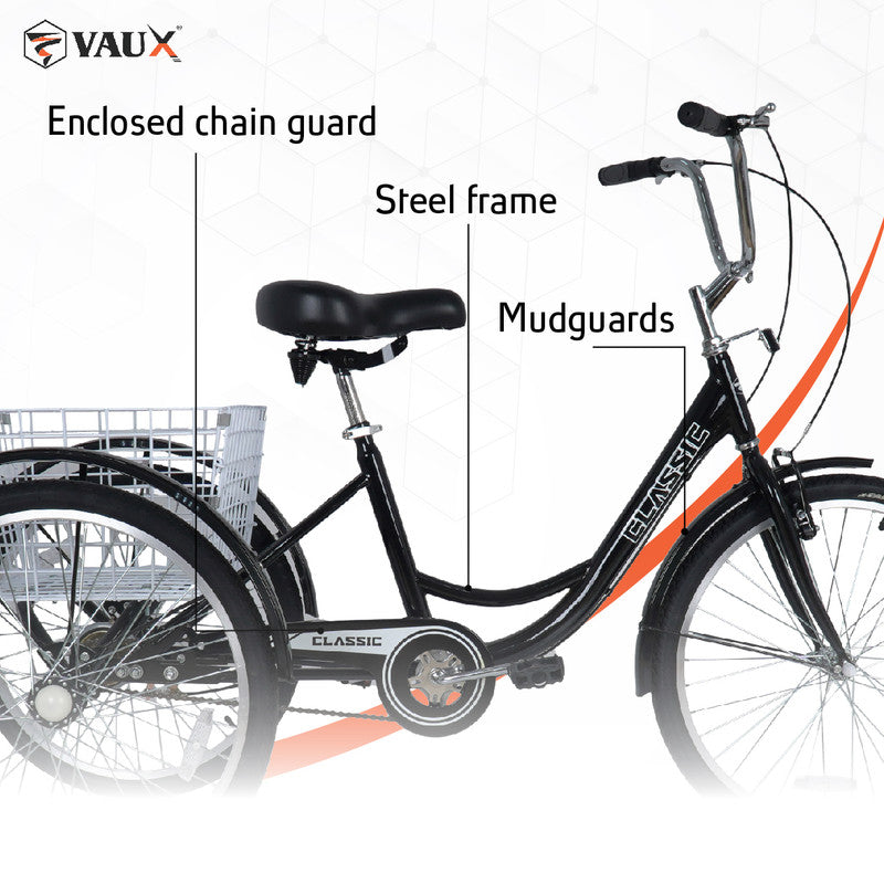 Vaux Classic 26" Adult Tricycle with Basket